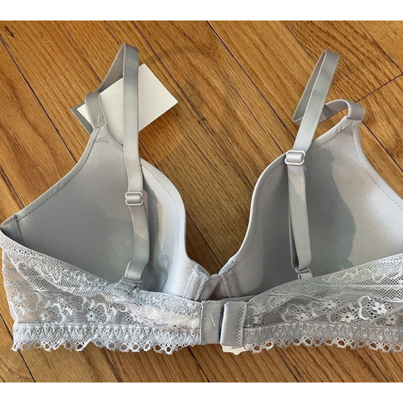 Gap Body Favorite Tshirt Convertible Straps Blue Grey Lace Bra 34c New With Tags - Picture 3 of 7